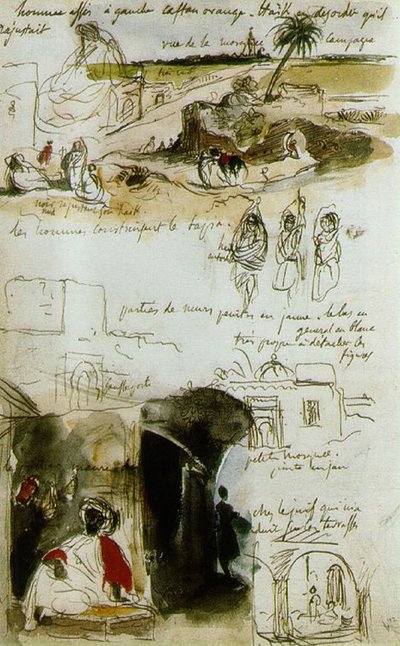 Cuaderno de bocetos de Marruecos, 1832 de Ferdinand Victor Eugene Delacroix